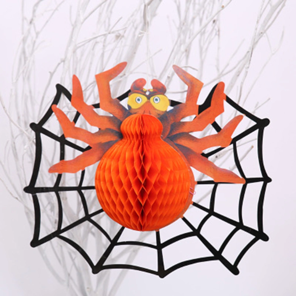 2pcs Glowing Spider Paper Lanterns Pendants Holloween Props Luminous Spider Lanterns Hanging Decors for KTV Haunted House Bar Evening Show