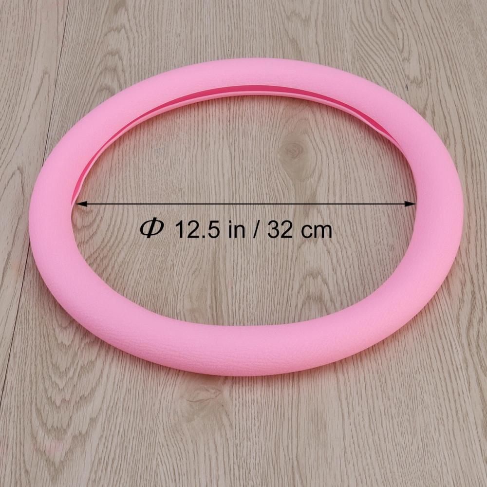 32 cm Silicone Car Steering Wheel Anti-slip Cover Wheel Sleeve Protector (Pink)