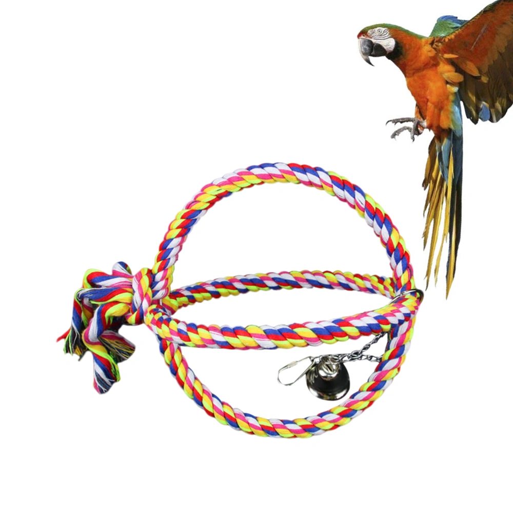 Bird Hanging Cotton Rope Toy Bird Bite Toy Funny Birds Playing Toy Round Cotton Rope Pendant