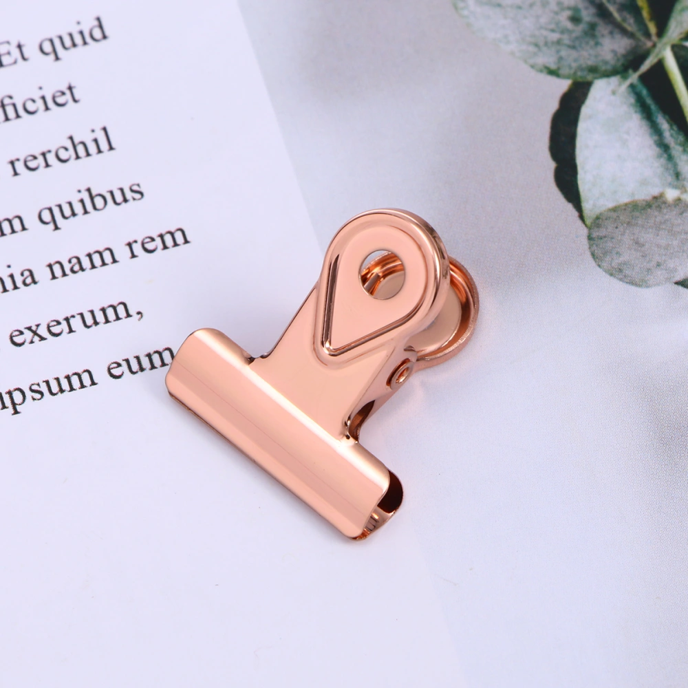 20PCS Metal Hinge Clips Binder Clips Paper Clamp Copper Paper Clips - Rose Gold (20MM)