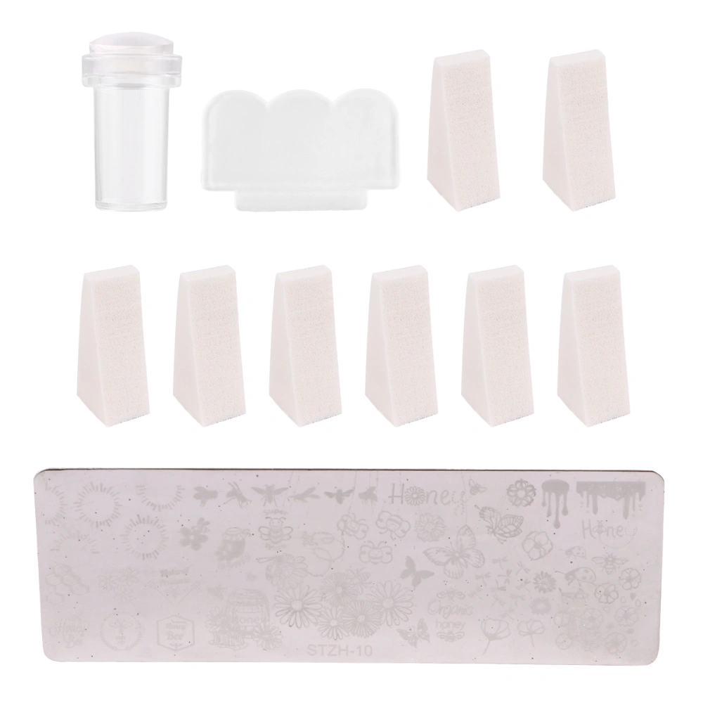 11pcs Nail Art Decoration Supplies Nail Art Printing Template Set  with Stamp