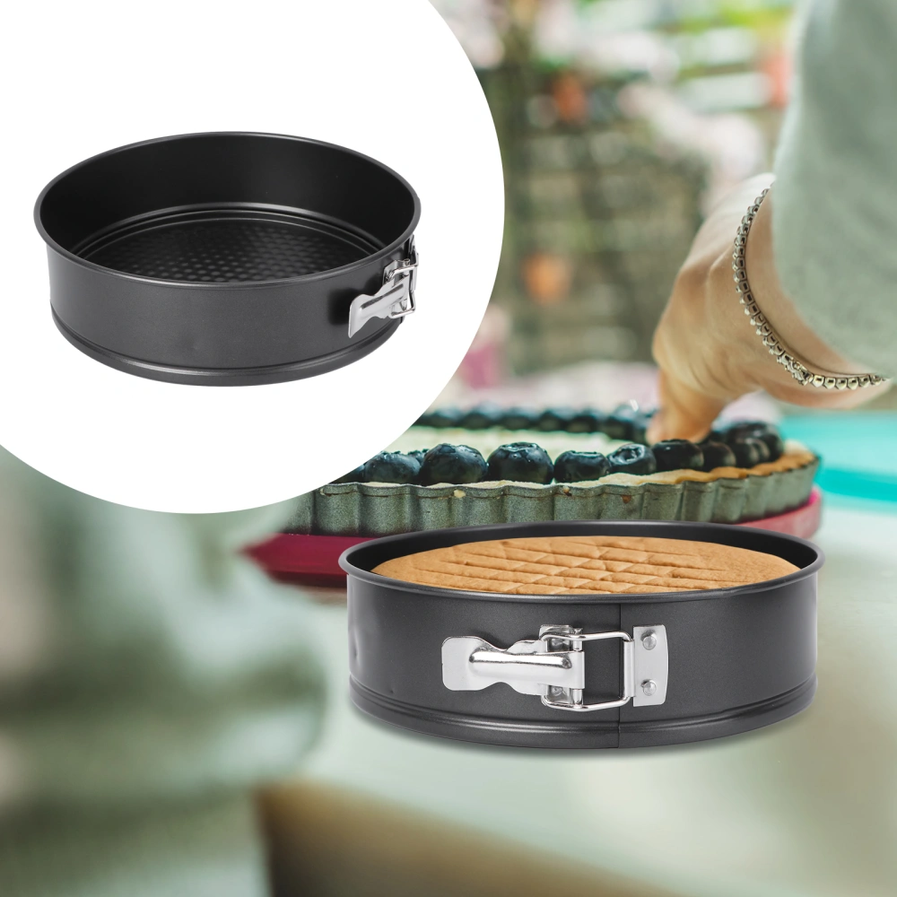 Round Non Stick Loose Base Deep Cake Tin 24 x 7cm (Black)