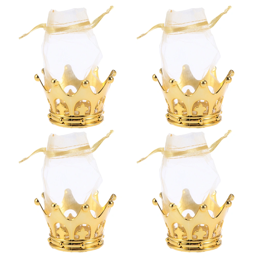 4Pcs Crown Candy Bags Lovely Candy Pouches Festival Sweets Bags Party Supplies