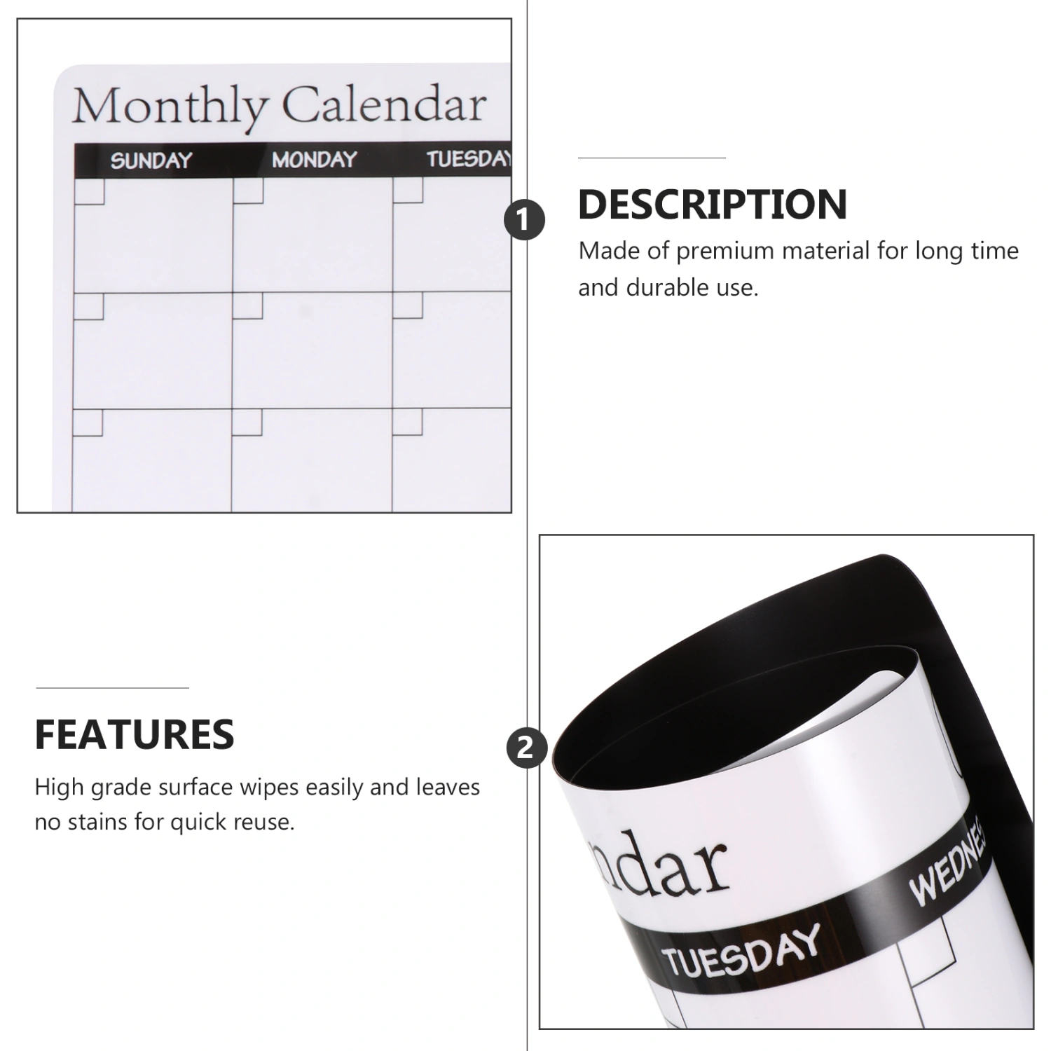 1 Pc Magnetic Plan Board Erasable Monthly Calendar Useful Schedule Board