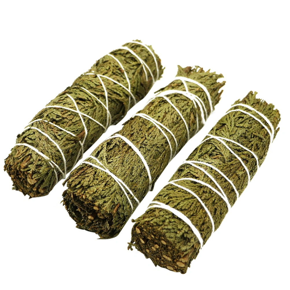 3 Bundles of Smudges Stick Pure Leaf Cedar Wands for Meditation Air Purification