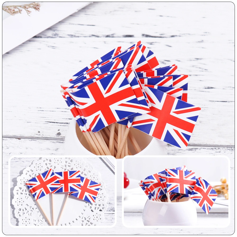 200pcs Toothpick Flags Party Festive Toothpick Flags Cake Decorative Flags Cake Decors