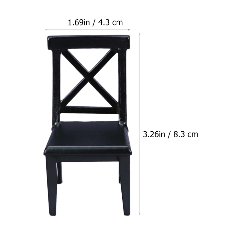 1pc Mini House Chair Ornament Wooden Mini Chair Decoration Mini Furniture