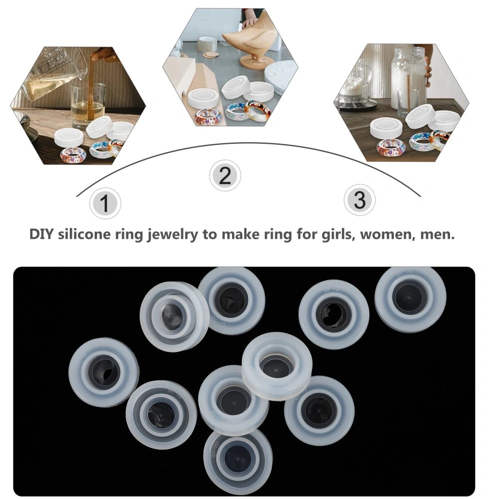 10pcs Silicone Ring Molds Silicone Ring Casting Molds DIY Craft Ring Making Mold