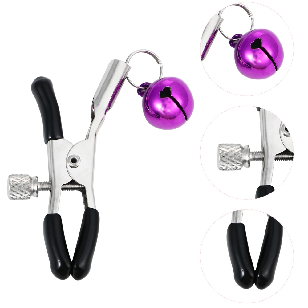 2 Pairs Fashion Nipples Clamps with Bells Adjustable Breast Clips for Women