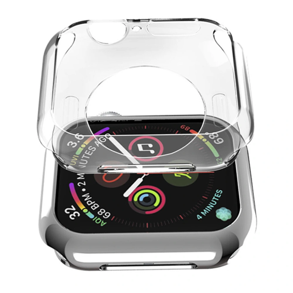 TPU Frame Protector Case Flexible Anti-Scratch Lightweight Protective Frame Compatible with Apple Watch Series 4 (Transparent, 40mm)