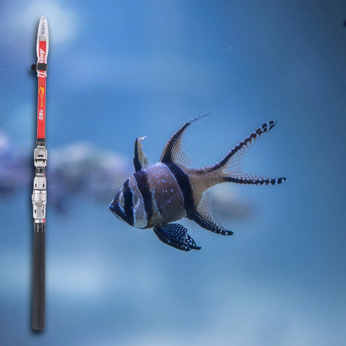 1pc Portable Sea Fishing Rod Soft-tailed Extension Rod Retractable Rod Lightweight Fishing Rod（Red 1.8M）