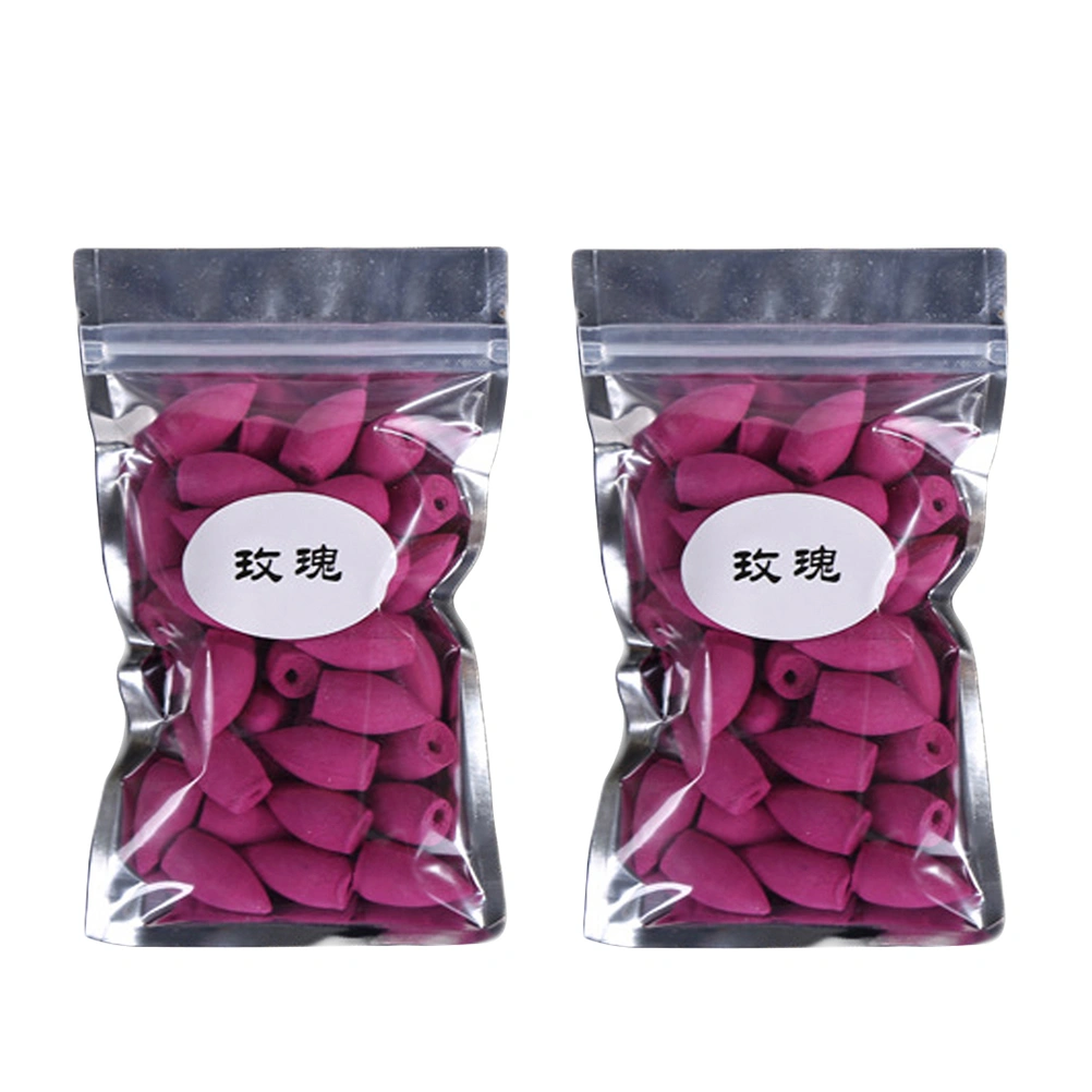 80pcs Backflow Variety Mixed Aromatherapy Incense Cones Assorted Natural Fragrant Cones(Rose)