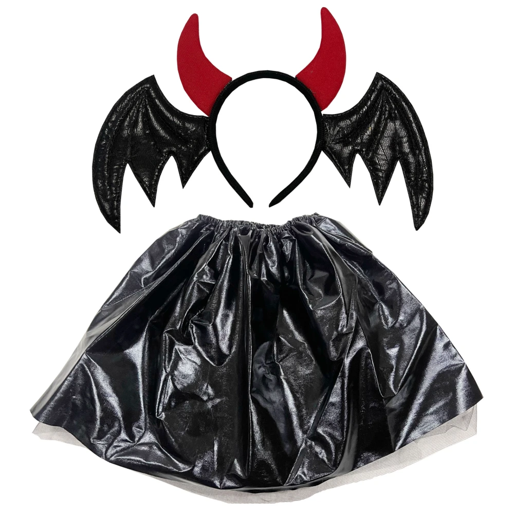 1 Set of Bat Horn Headband Skirt Set Devil Costume Accessory Halloween Costume Accessory