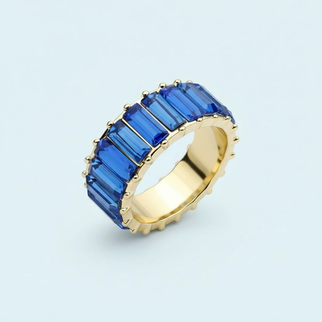 Rainbow Color Rings Elegnat Finger Rings Women Rings Finger Decoration Jewelry Rings Blue 7