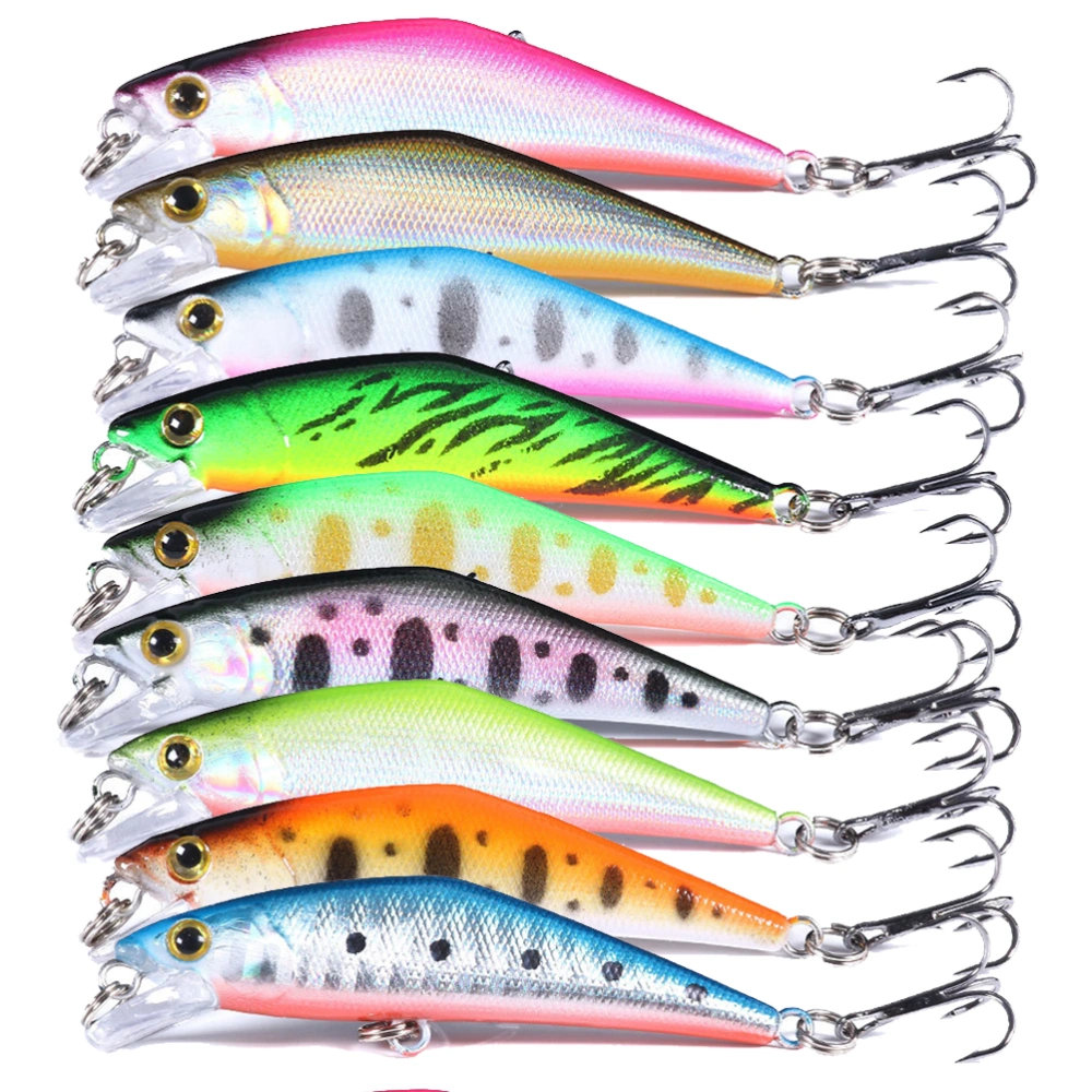 10pcs Fishing Lure Artificial Plastic Hard Double Hook Sinking Bait Long Shot Bait Fishing Tackle (Set 2)