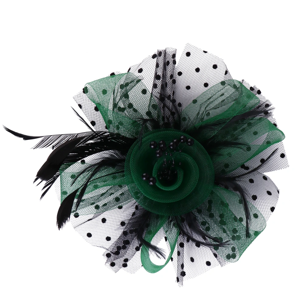 Bride Fascinator Hair Clip Veil Hairpin Hat Bowler Feather Wedding Headdress