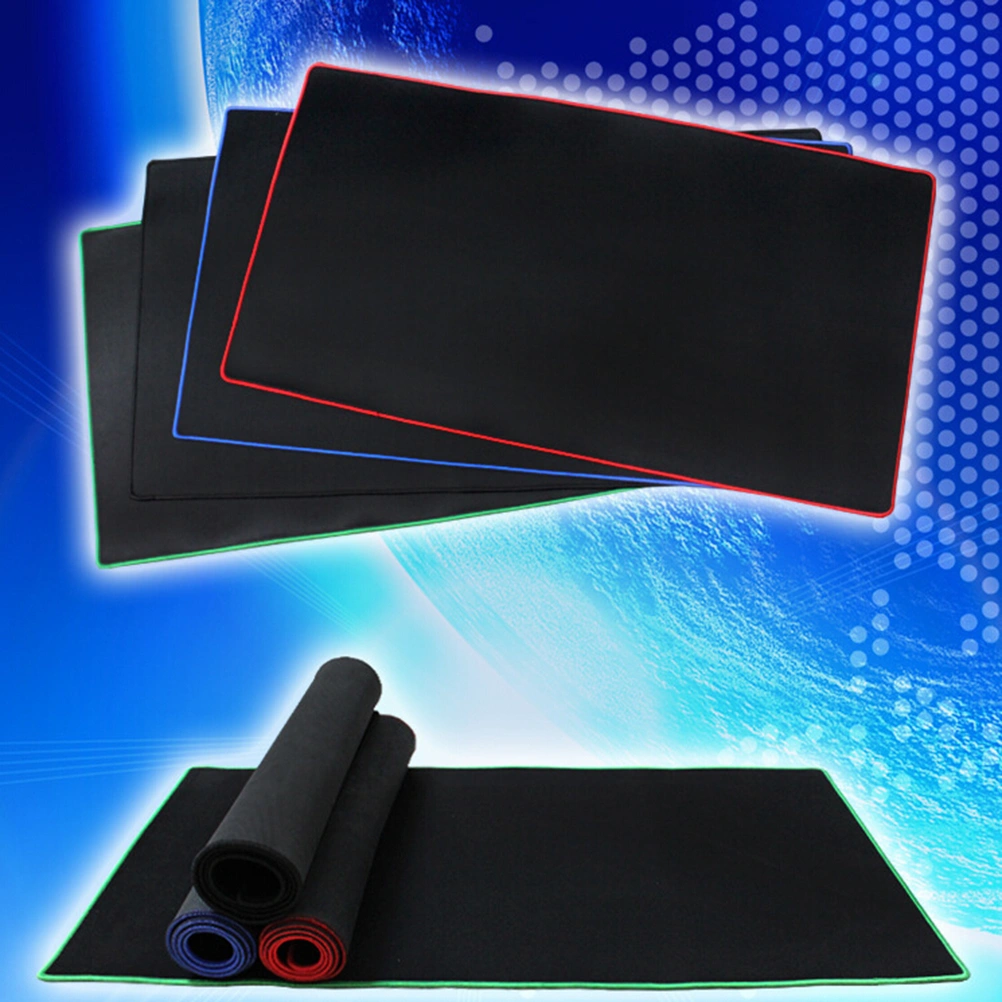 PC Laptop Large Gaming Mouse Mat Pad Keyboard Mat Pad Extended Pro Edition Anti-slip 300x600x2mm (Black with Blue Edge)