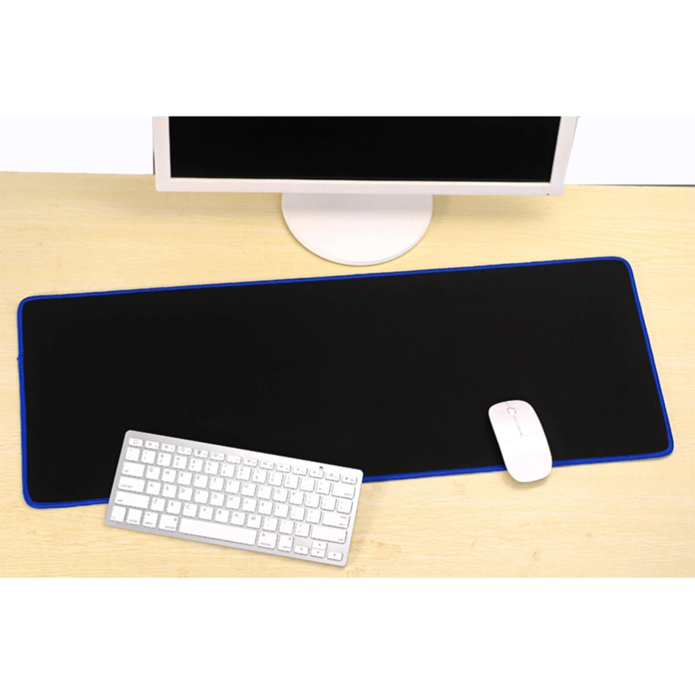 PC Laptop Large Gaming Mouse Mat Pad Keyboard Mat Pad Extended Pro Edition Anti-slip 300x600x2mm (Black with Blue Edge)