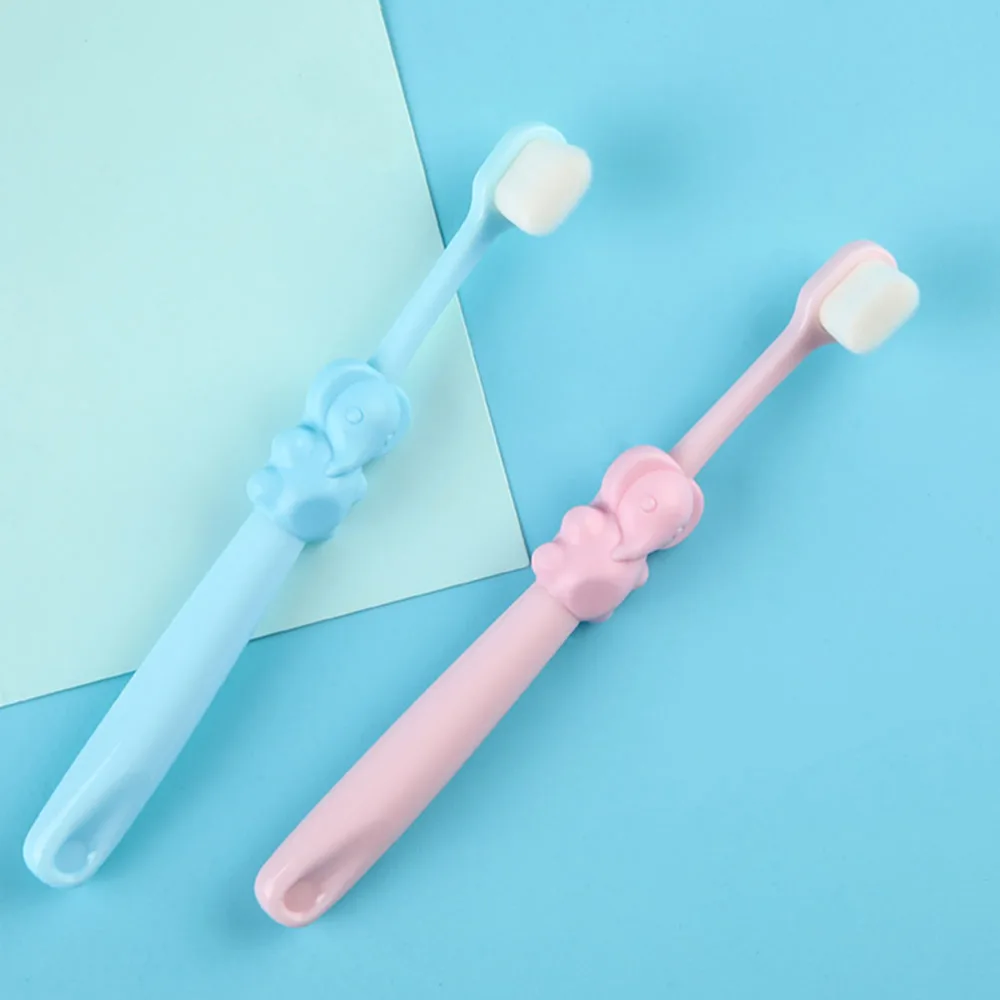 3pcs Children Toothbrushes Cartoon Shape Manual Baby Toothrushes (Elephant)