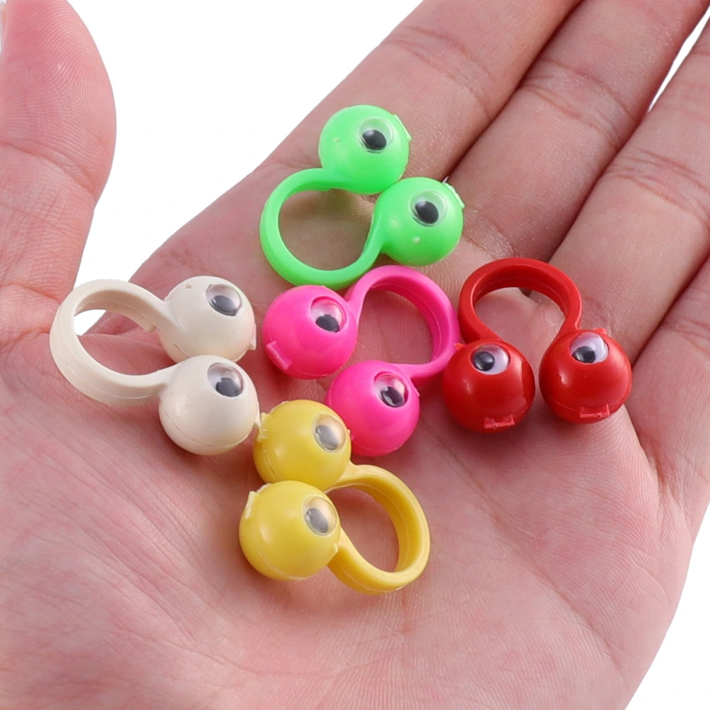 36PCS Eye Finger Puppet Goggly Eyes Rings Eyeball Rings Finger Toys Party Props (Random Color)