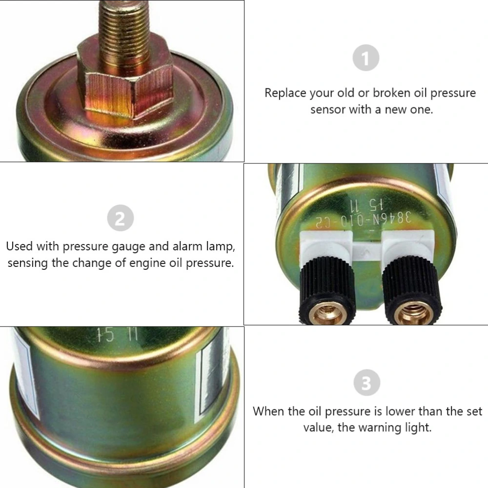 Engine Oil Pressure Sensor Gauge Sender Switch Sending Unit 1/8 NPT Sensor