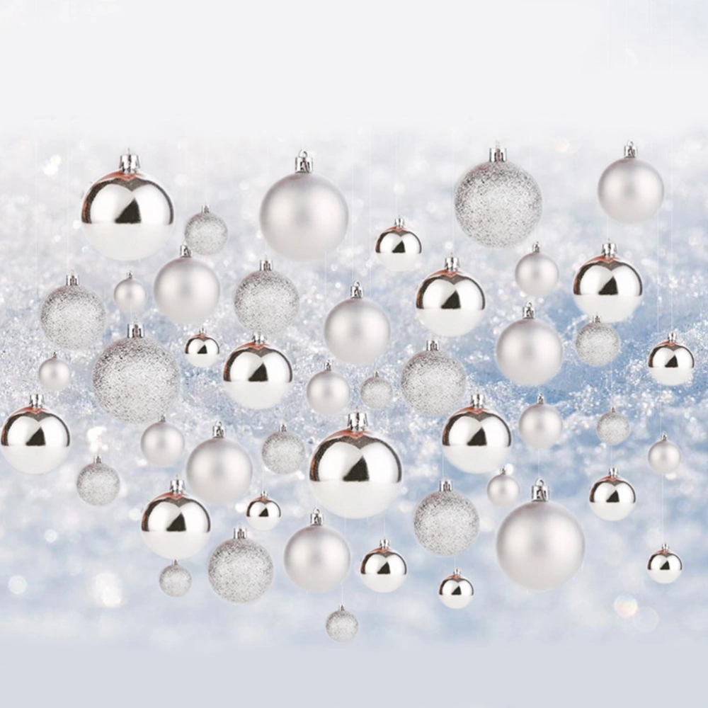 24pcs Creative Christmas Hanging Ball Adornment Pendant Balls Decorative Balls Party Supplies Favors for Festival Banquet (Silver)