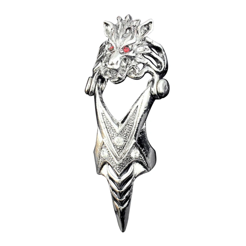 Vintage Wolf Head Finger Ring Men Jewelry Halloween Jewelry Punk Style Cool Spiky Joint Ring