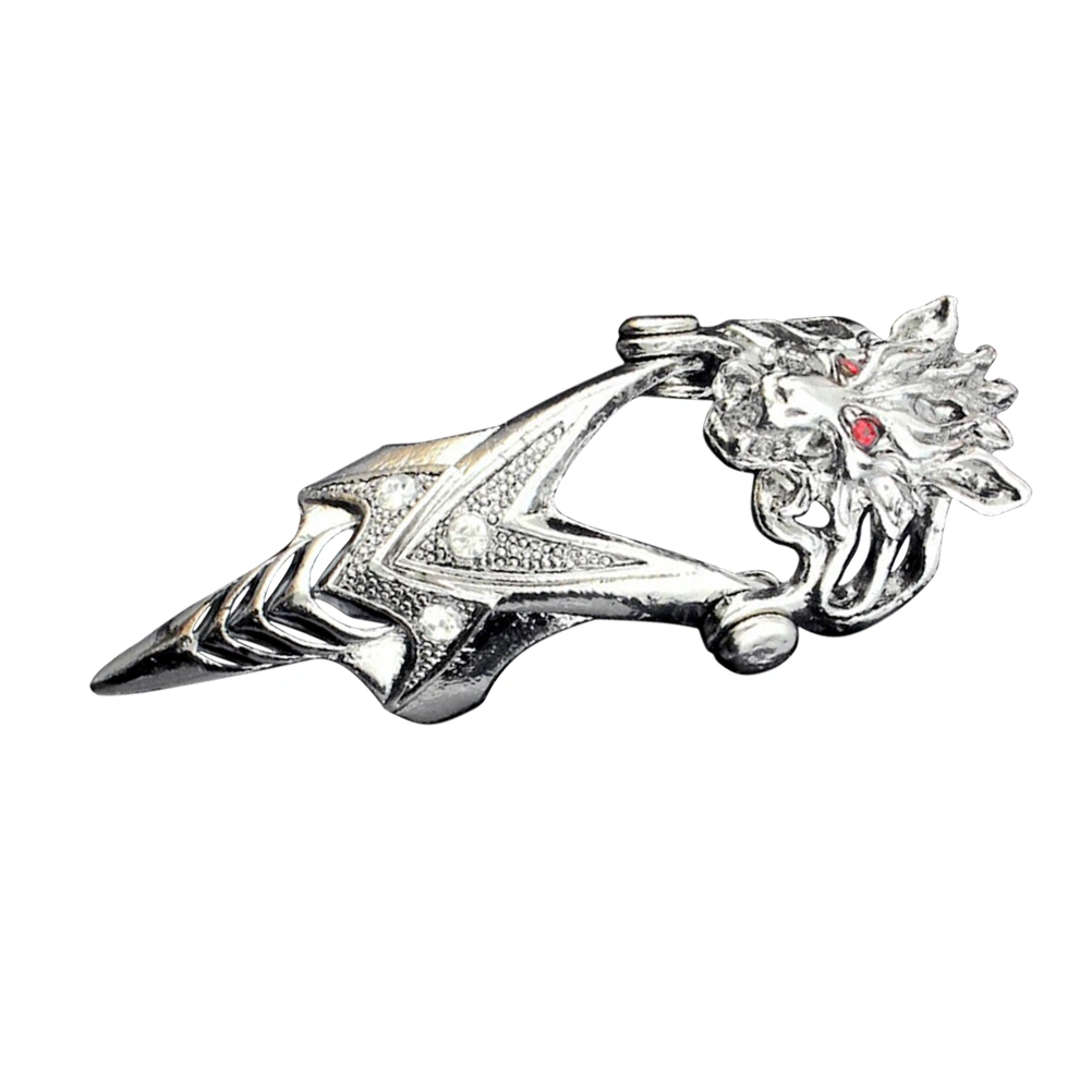 Vintage Wolf Head Finger Ring Men Jewelry Halloween Jewelry Punk Style Cool Spiky Joint Ring