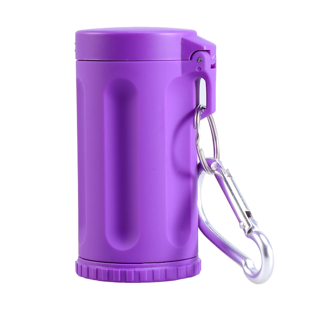 Portable Candy Color Mini Ashtray Outdoor Pocket Flame-retardant Ashtray with Lid Key Chain Accessories (Purple)