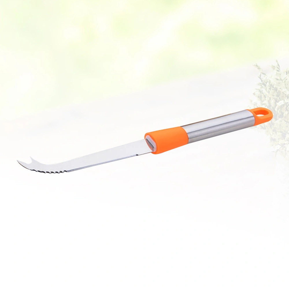 1pc Stainless Steel Cheese Cheese Ham Slicer Cutter with Forked Tip Serrated (Orange)