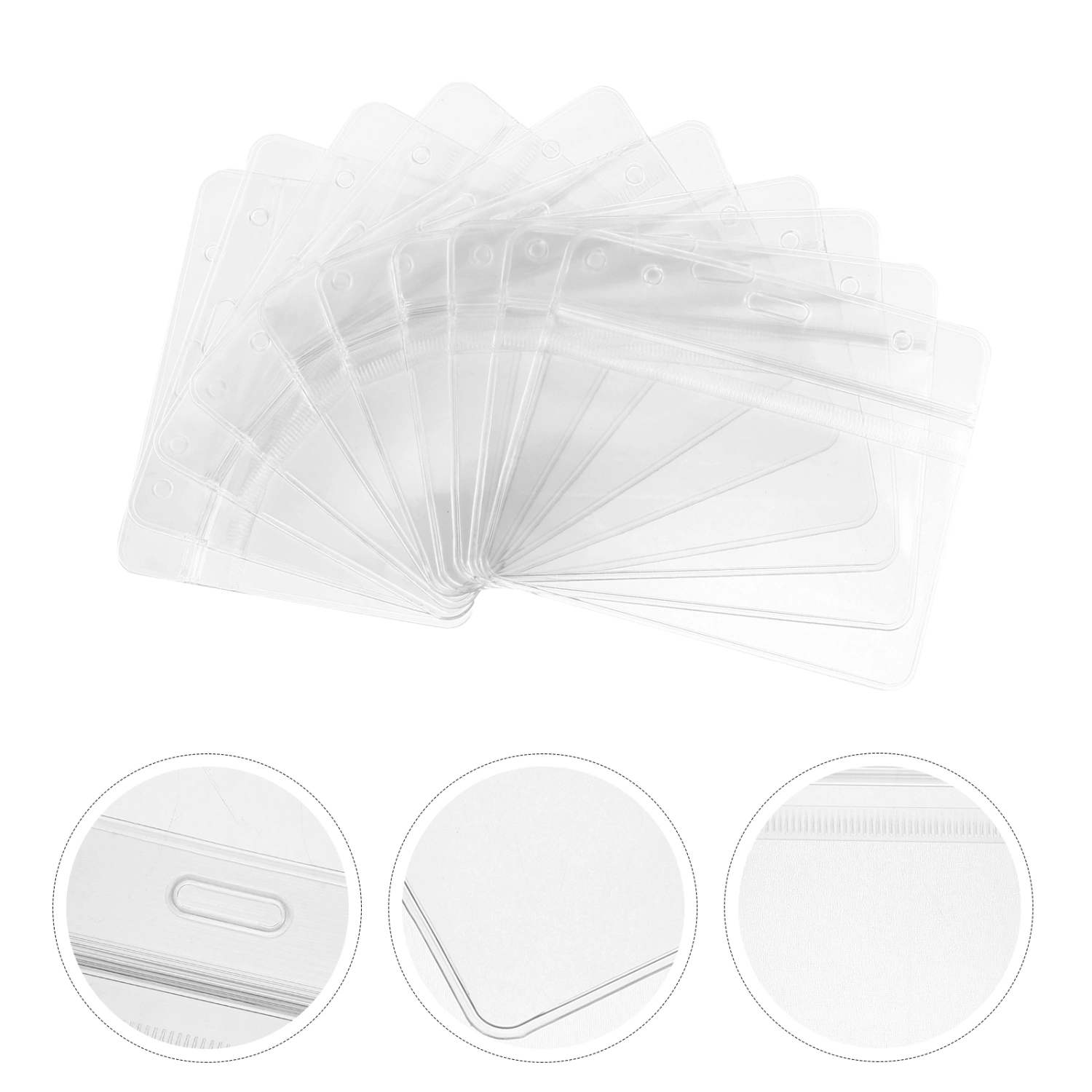 30pcs Waterproof PVC ID Badge Holder Transparent Name Tag ID Covers