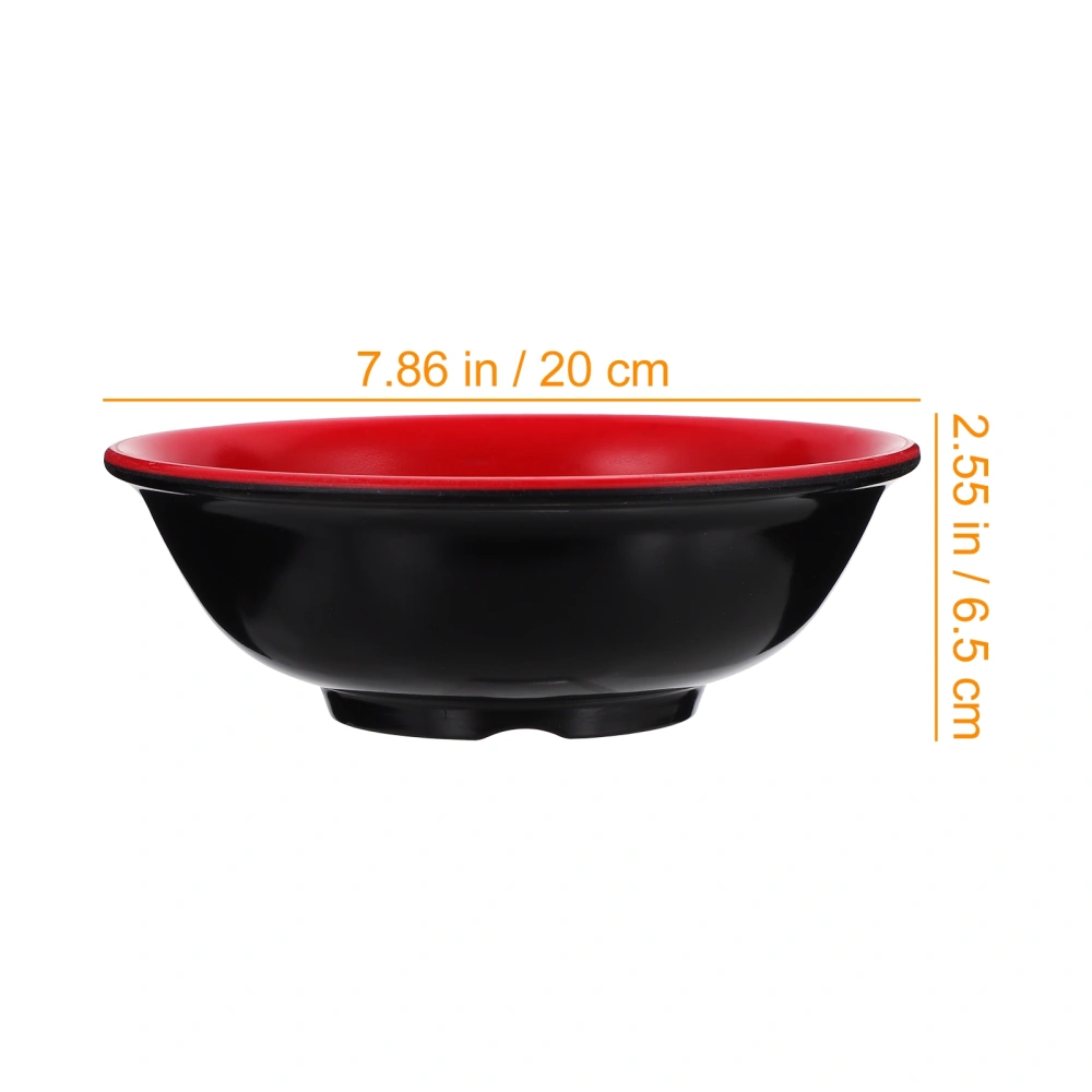 1Pc Melamine Ramen Bowl Salad Bowl Rice Bowl Kitchen Supoly (Black, Red)