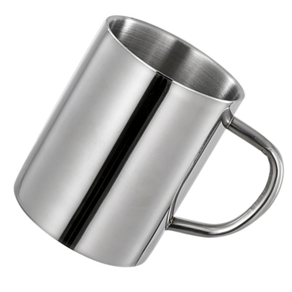 1Pc Stainless Steel Mug Household Water Storage Cup Simple Tea Cup with Handle