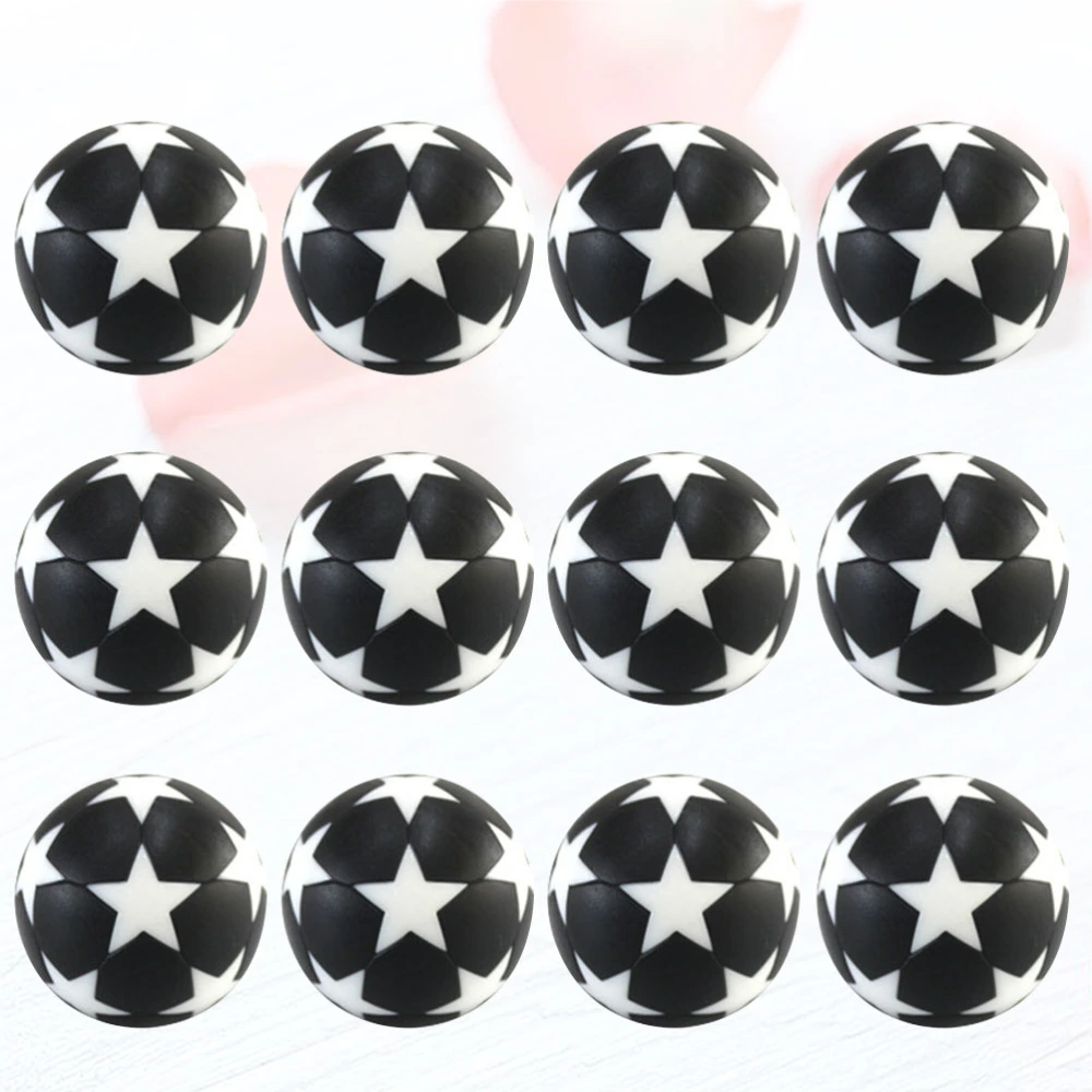 12pcs Table Soccer Footballs Replacement Balls Interesting Mini Tabletop Soccer Game Ball Accessory for Home Outdoor Outside (White and Black)