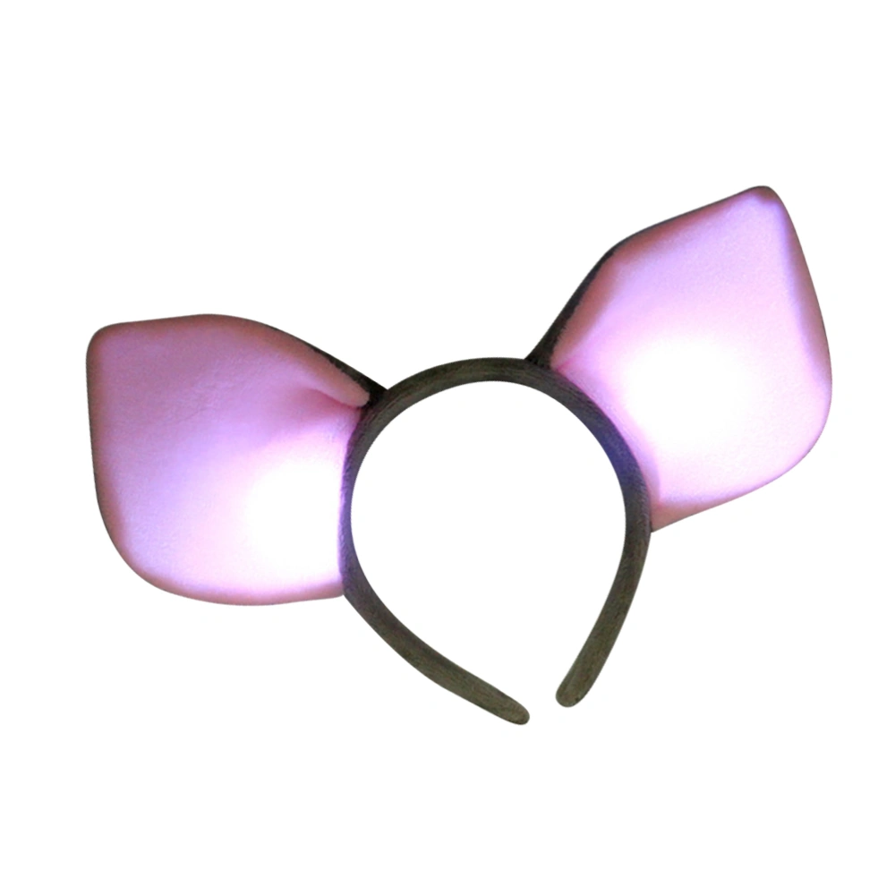 Adorable Pig Ear Headband Cosplay Performance Hair Fashion Hair Accessory with Light (Grey)