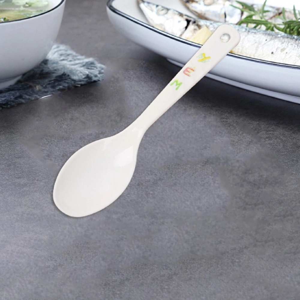 10Pcs Multi-purpose Porridge Spoons Long Handle Soup Spoons Practical Rice Spoons