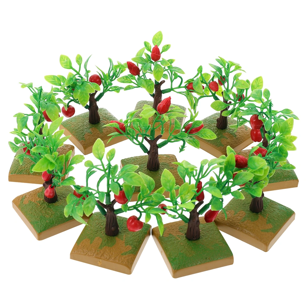 10Pcs Micro Landscaping Tree Shape Decor Fruit Tree Model Garden Scene Layout Decor (Mixed Style)