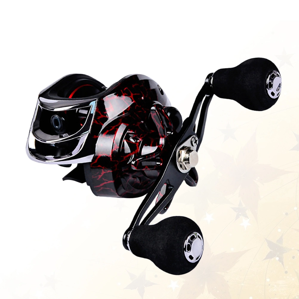 18+1 Ball Bearing Sea Fishing Wheel Gear Ratio 7:1:1 Fishing Raft Wheel Practical Fishing Line Reel for Fishing Use - Left Hand (Black Red)