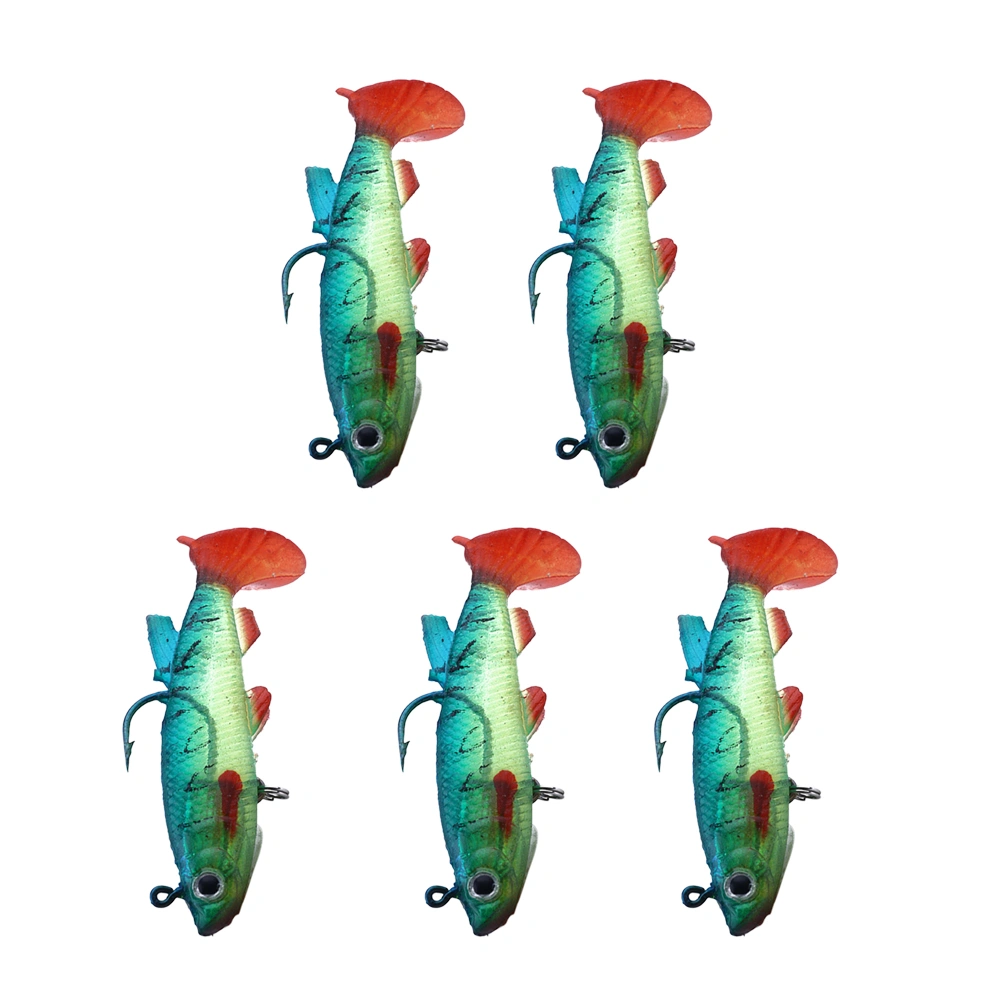 5pcs Colorful Simulation Fishing Grub Fishing Lures Fishing Baits for Fishing