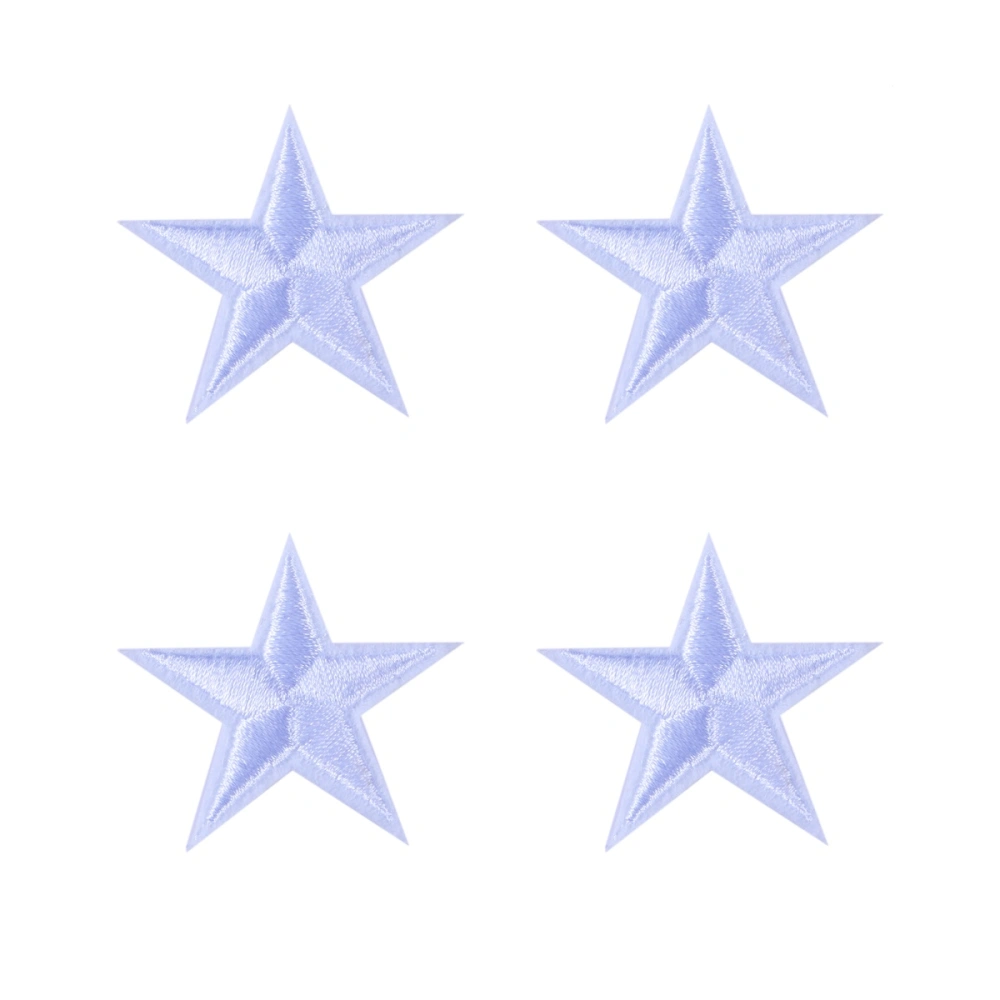 10pcs Small Five-pointed Star Embroidery Cloth Patch Decorative Patch Clothes Badge for T-shirt Jeans Skirt (Blue)