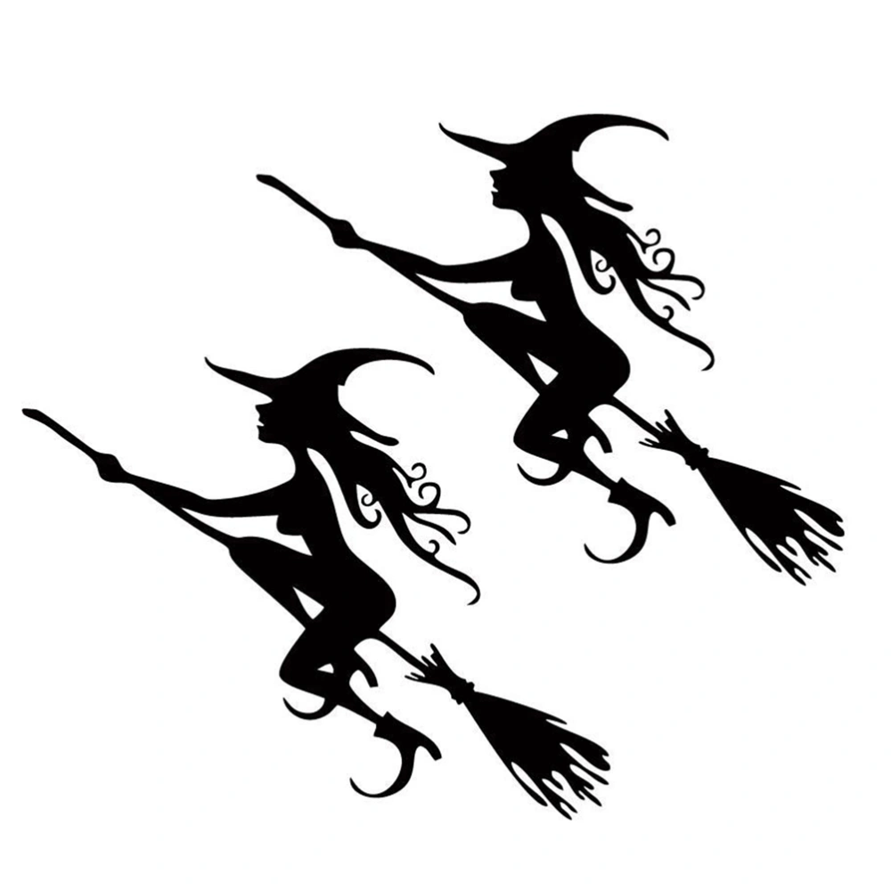 2pcs Witch Personality Wall Sticker Wall Decal Bedroom Living Room Sofa Background Decoration (Black)