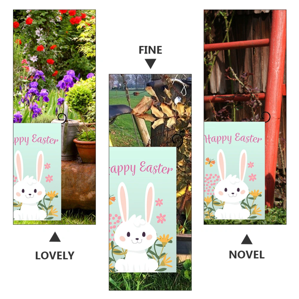 1Pc Easter Garden Flag Bunny Yard Flag Spring Outdoor Decor Rabbit Banner