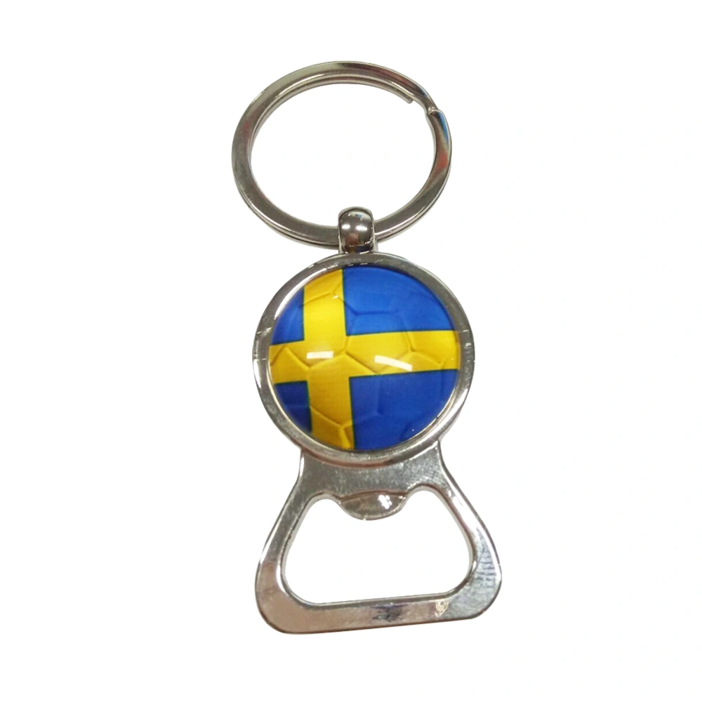 Flag Bottle Opener Key Chain Ring Claw Soccer Pocket Small Beverage Beer Opener Novelty for The (Sweden)