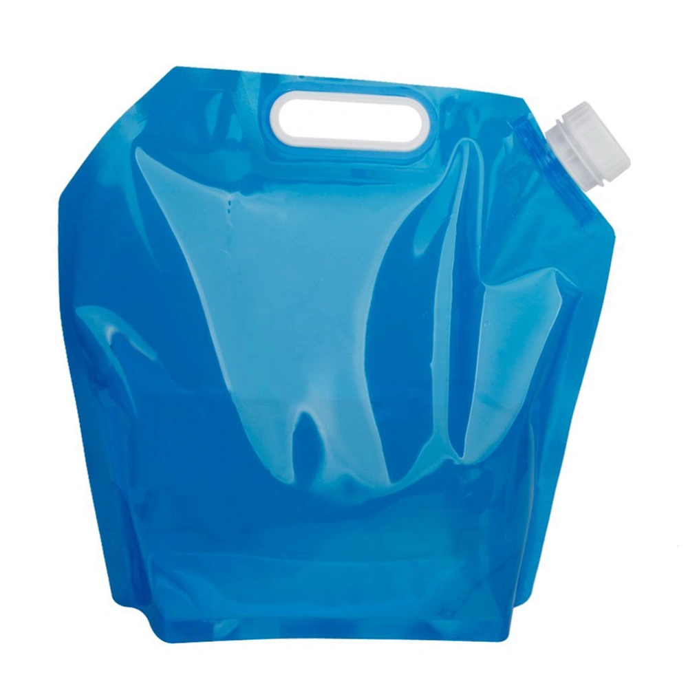 5L Folding Drinking Water Container Storage Bag Pouch for Camping Hiking Picnic BBQ (Blue)