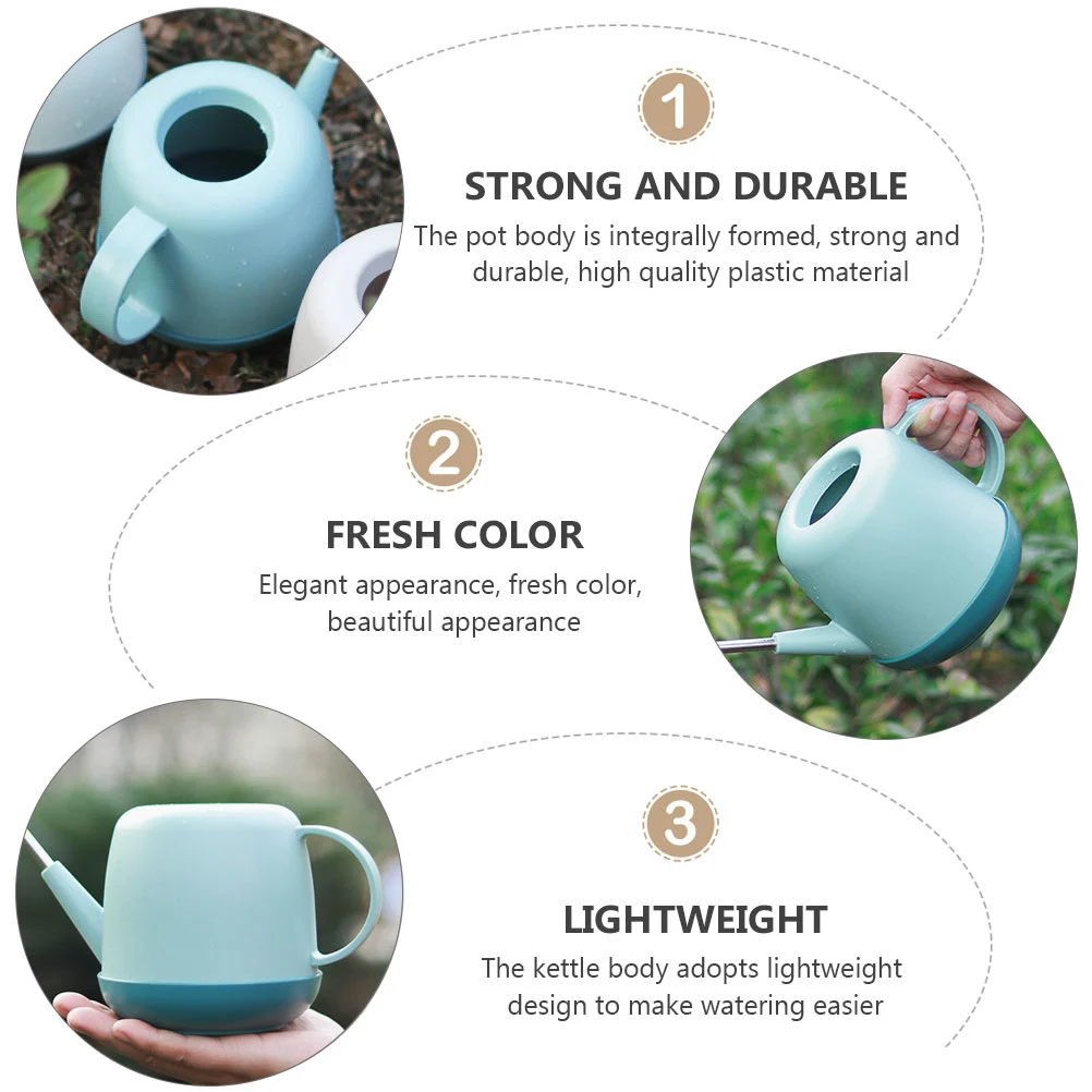 1Pc 1L Watering Can Gardening Kettle Planting Water Can Indoor Watering Pot Blue