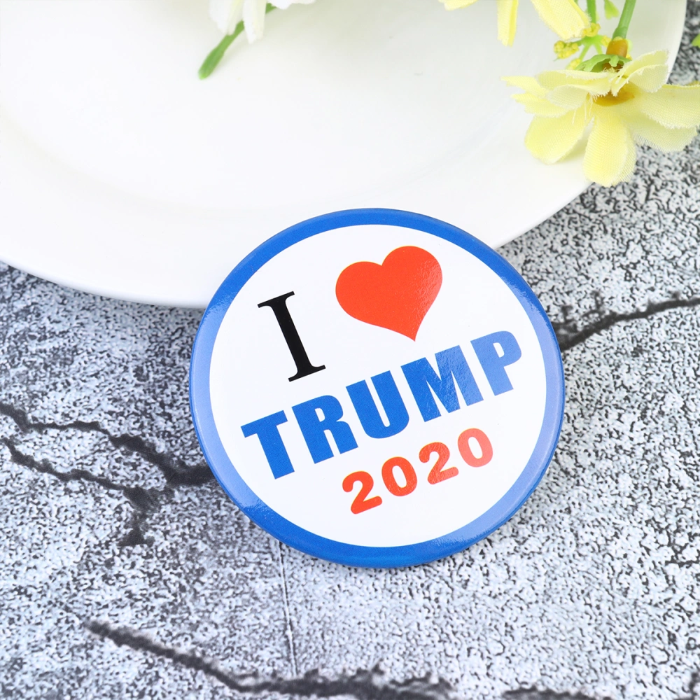 4 Pcs/1 Pack Trump Brooch Camouflage Collar Creative Trump 2020 Badge for Male Female Kids (Random Style)