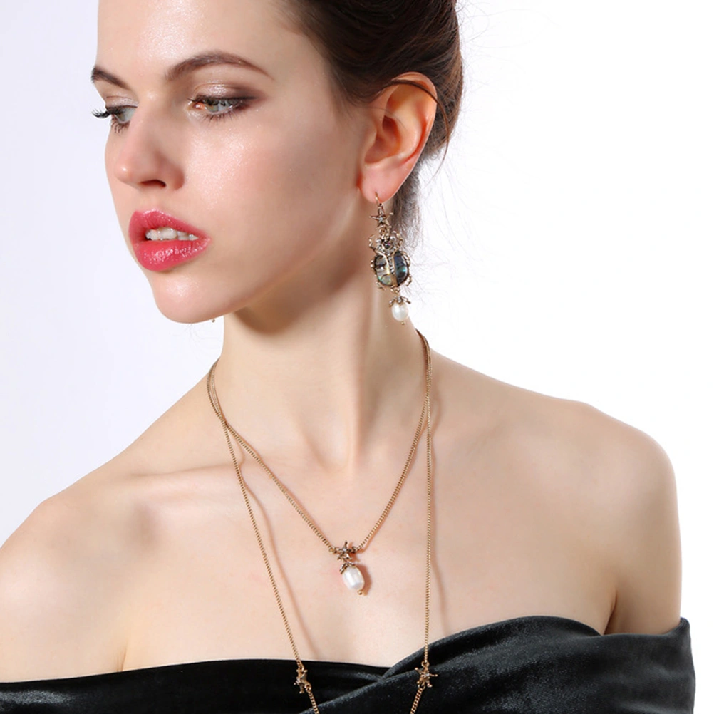 1 Pair of Ladybug Pattern Earrings Fashion Earrings Temperament Tassel Earring Jewelry for Women Girls