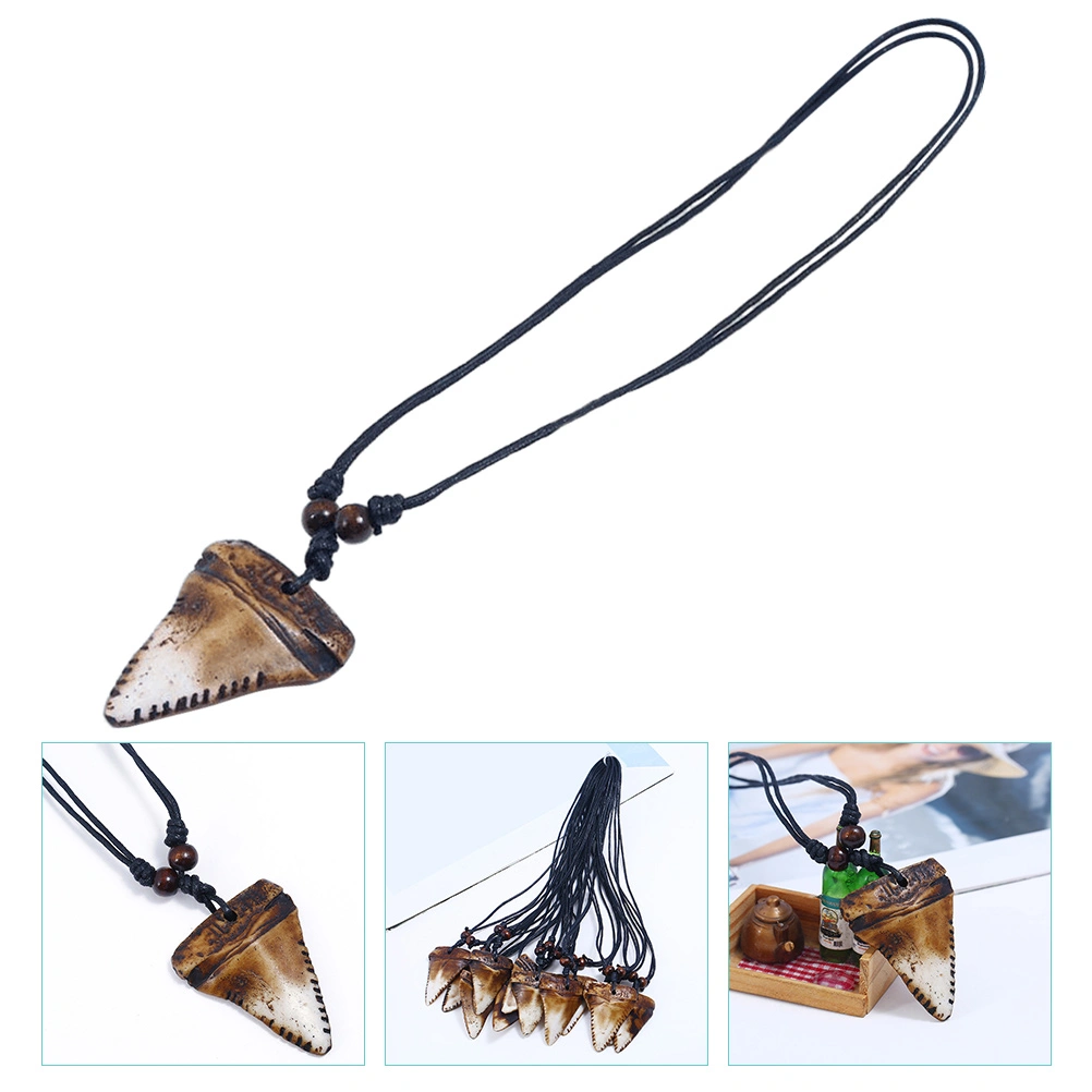 Men Necklace Vintage Shark Tooth Pendant Necklace Personalized Neck Chain
