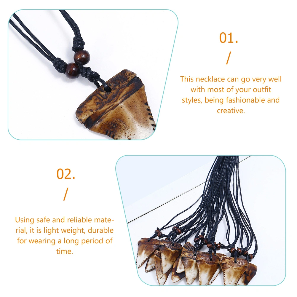 Men Necklace Vintage Shark Tooth Pendant Necklace Personalized Neck Chain