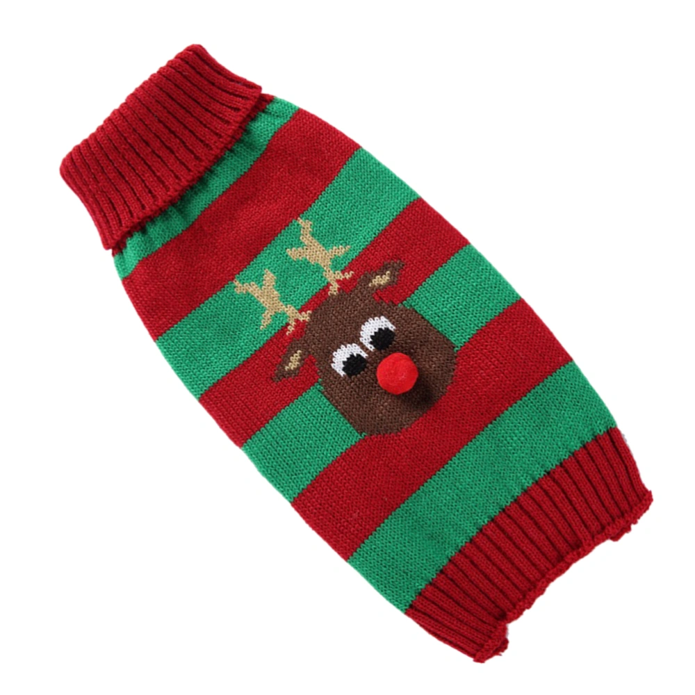 New Year Pet Costume Warm Sweater Fashion Stripe Christmas Clothes for Puppy Dog (Red and Green, Size XL)